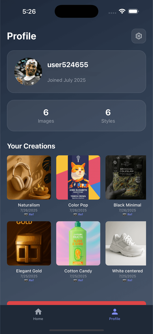 Brandbuild Profile Screen